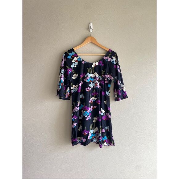 Vintage Dresses & Skirts - vintage 60s 70s bell sleeve floral‎ mini dress